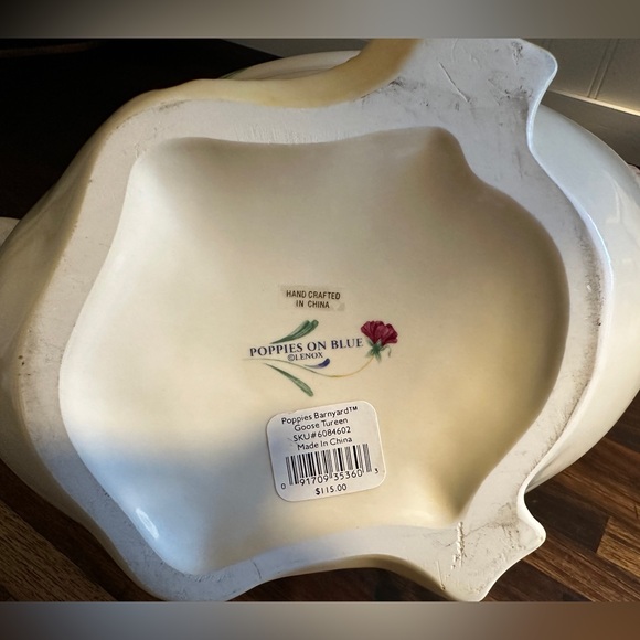 Vintage Lenox Poppies on Blue Barnyard Collection Goose Tureen - Picture 4 of 5